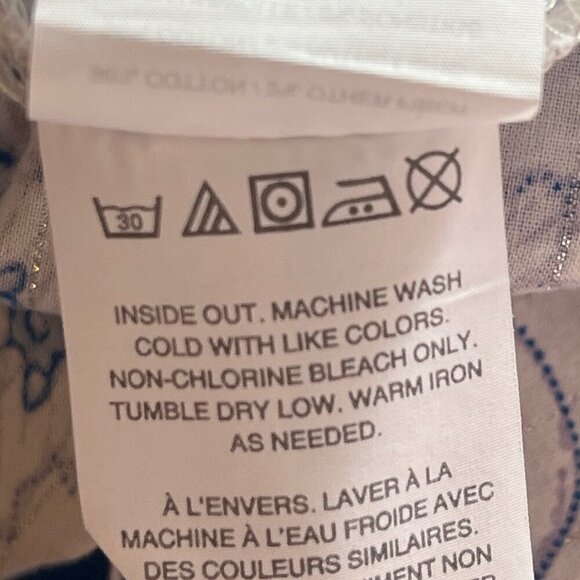 J. Crew Point Sur Tassel Tunic Popover Top small blue white metallic - Picture 9 of 10